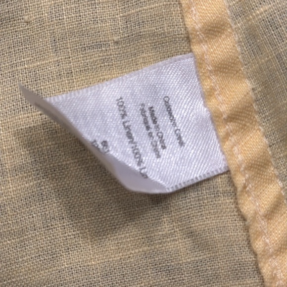 Coldwater Creek Women’s 3/4 sleeve button down Yellow Linen Blouse, L - Picture 5 of 5